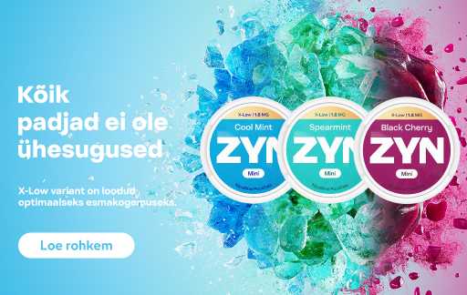 Bänner: ZYN Mini X‑Low 1,5 mg – erinevad maitsed esmakogemuseks