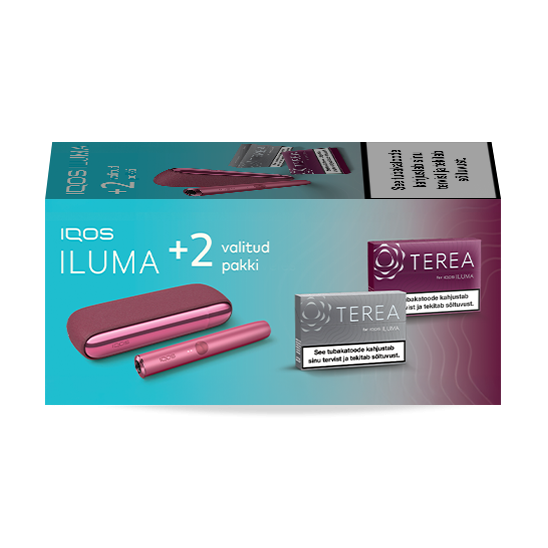 IQOS ILUMA Sunset Red ja 2 TEREA pakki