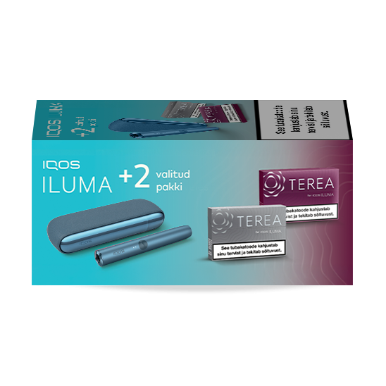 IQOS ILUMA Azure Blue ja 2 TEREA pakki