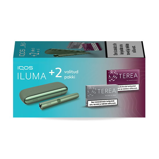 IQOS ILUMA Moss Green ja 2 TEREA pakki