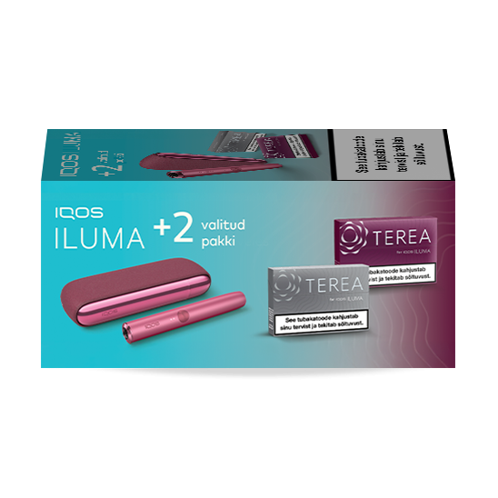 IQOS ILUMA Sunset Red ja 2 TEREA pakki