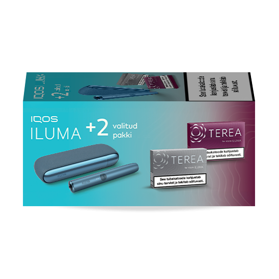 IQOS ILUMA Azure Blue ja 2 TEREA pakki