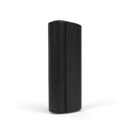 Полный чехол с кожаной текстурой для IQOS ILUMA PRIME цвета Obsidian Black