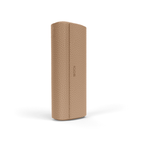 Полный чехол с кожаной текстурой для IQOS ILUMA PRIME цвета Golden Khaki