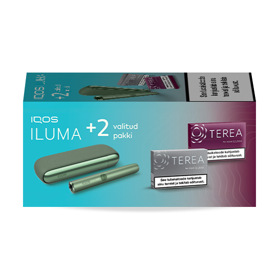 IQOS ILUMA Moss Green ja 2 TEREA pakki
