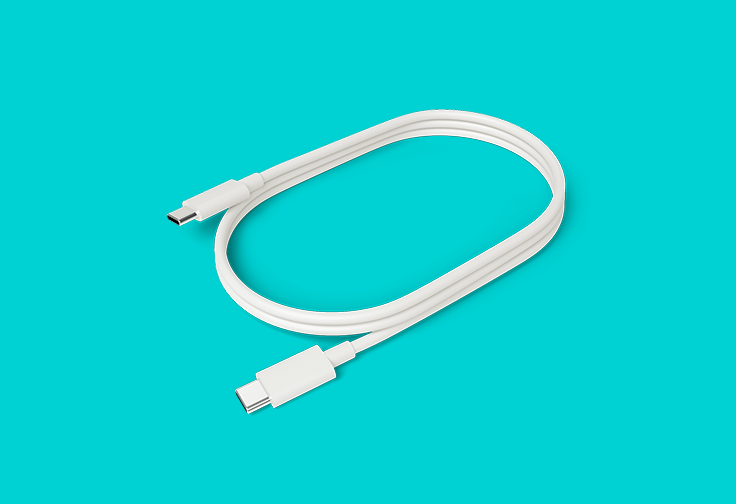 Кабель IQOS на бирюзовом фоне